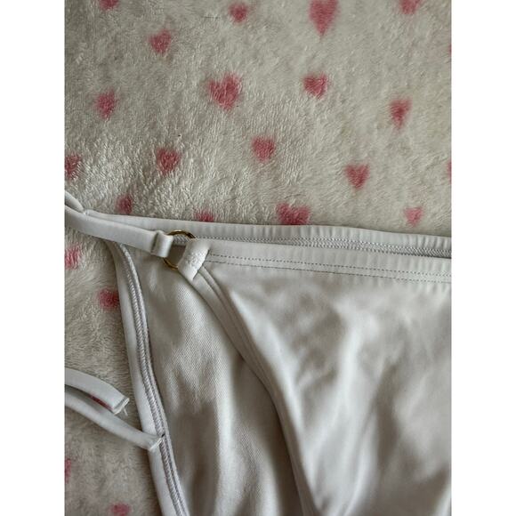 Shade & Shore White & Gold Embellished Womens Bikini Swim Bottoms Medium - Picture 2 of 5